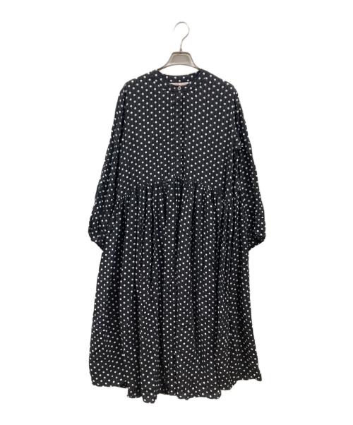 BEARDSLEY（ビアズリー）BEARDSLEY (ビアズリー) ドットギャザーワンピース ホワイト×ブラック サイズ:1の古着・服飾アイテム