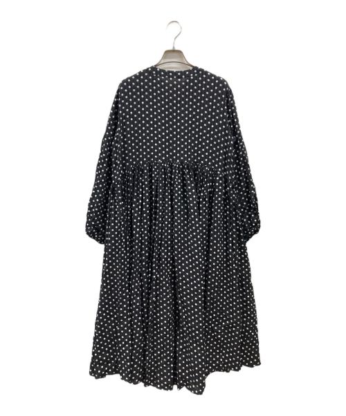 BEARDSLEY（ビアズリー）BEARDSLEY (ビアズリー) ドットギャザーワンピース ホワイト×ブラック サイズ:1の古着・服飾アイテム