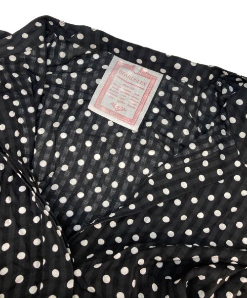 BEARDSLEY（ビアズリー）BEARDSLEY (ビアズリー) ドットギャザーワンピース ホワイト×ブラック サイズ:1の古着・服飾アイテム