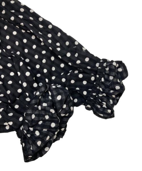 BEARDSLEY（ビアズリー）BEARDSLEY (ビアズリー) ドットギャザーワンピース ホワイト×ブラック サイズ:1の古着・服飾アイテム