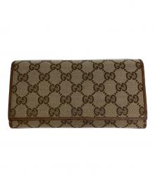 GUCCI（グッチ）の古着「GGキャンハバス長財布」｜ブラウン