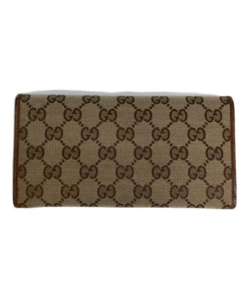 GUCCI（グッチ）GUCCI (グッチ) GGキャンハバス長財布 ブラウンの古着・服飾アイテム