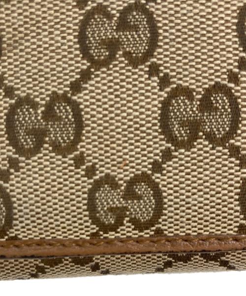 GUCCI（グッチ）GUCCI (グッチ) GGキャンハバス長財布 ブラウンの古着・服飾アイテム