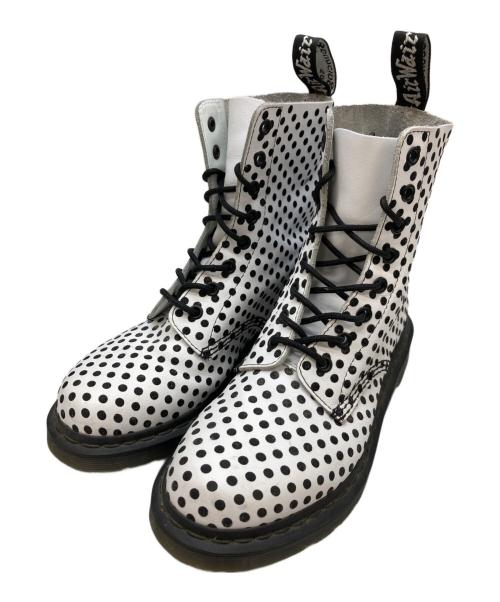 Dr.Martens（ドクターマーチン）Dr.Martens (ドクターマーチン) ドット8ホールブーツ ホワイト サイズ:UK6 1/2の古着・服飾アイテム