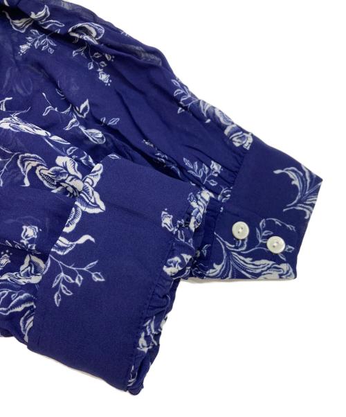 POLO RALPH LAUREN（ポロ・ラルフローレン）POLO RALPH LAUREN (ポロ・ラルフローレン) フラワープリントボウタイブラウス ネイビー サイズ:XSの古着・服飾アイテム