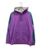 SUPREMEシュプリーム）の古着「Paneled Hooded Sweatshirt」｜パープル×グリーン