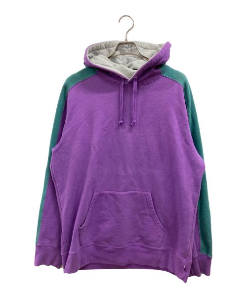 SUPREME（シュプリーム）SUPREME (シュプリーム) Paneled Hooded Sweatshirt パープル×グリーン サイズ:Lの古着・服飾アイテム