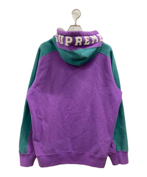 SUPREME（シュプリーム）SUPREME (シュプリーム) Paneled Hooded Sweatshirt パープル×グリーン サイズ:Lの古着・服飾アイテム