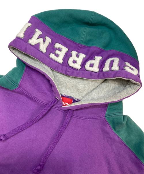 SUPREME（シュプリーム）SUPREME (シュプリーム) Paneled Hooded Sweatshirt パープル×グリーン サイズ:Lの古着・服飾アイテム