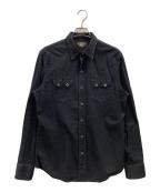 RRLダブルアールエル）の古着「BLACK DENIM WESTERN SHIRT」｜ブラック