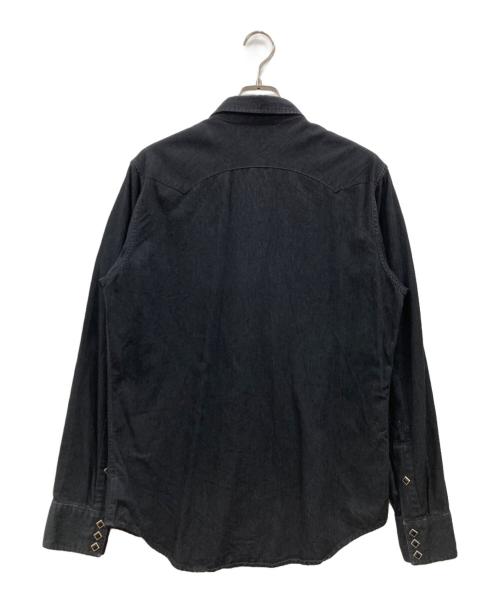 RRL（ダブルアールエル）RRL (ダブルアールエル) BLACK DENIM WESTERN SHIRT ブラック サイズ:Mの古着・服飾アイテム