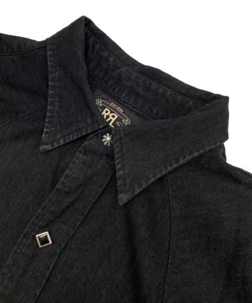 RRL（ダブルアールエル）RRL (ダブルアールエル) BLACK DENIM WESTERN SHIRT ブラック サイズ:Mの古着・服飾アイテム