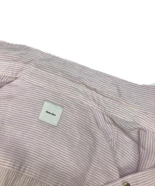 Spick and Span（スピック＆スパン）Spick and Span (スピック＆スパン) 80リネンカシュクール ビッグシャツ ホワイト×ピンク サイズ:不明(実寸参照)の古着・服飾アイテム
