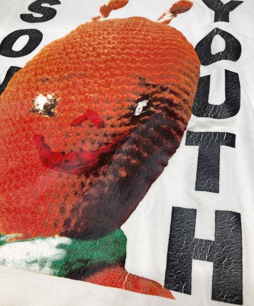 insonnia（インソニア）insonnia (インソニア) SONIC YOUTH MK ALIEN TEE オレンジ×ホワイト サイズ:2の古着・服飾アイテム