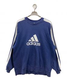adidas（アディダス）の古着「センターロゴ刺繍スウェット」｜ホワイト×ネイビー
