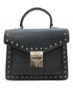 MCMエムシーエム）の古着「スタッズパトリシアサッチェルバッグ」｜ブラック