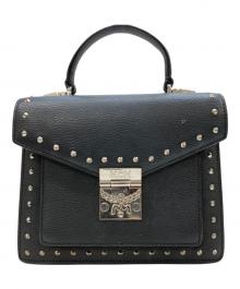 MCM（エムシーエム）の古着「スタッズパトリシアサッチェルバッグ」｜ブラック