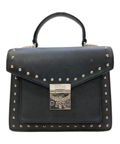 MCM（エムシーエム）MCM (エムシーエム) スタッズパトリシアサッチェルバッグ ブラックの古着・服飾アイテム