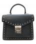 MCM（エムシーエム）の古着「スタッズパトリシアサッチェルバッグ」｜ブラック