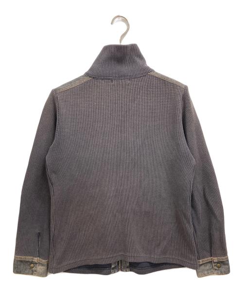 BURBERRY LONDON（バーバリーロンドン）BURBERRY LONDON (バーバリーロンドン) デニム切替ドライバーズニット グレー サイズ:2の古着・服飾アイテム