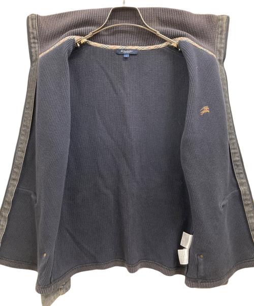 BURBERRY LONDON（バーバリーロンドン）BURBERRY LONDON (バーバリーロンドン) デニム切替ドライバーズニット グレー サイズ:2の古着・服飾アイテム