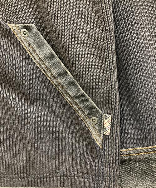 BURBERRY LONDON（バーバリーロンドン）BURBERRY LONDON (バーバリーロンドン) デニム切替ドライバーズニット グレー サイズ:2の古着・服飾アイテム