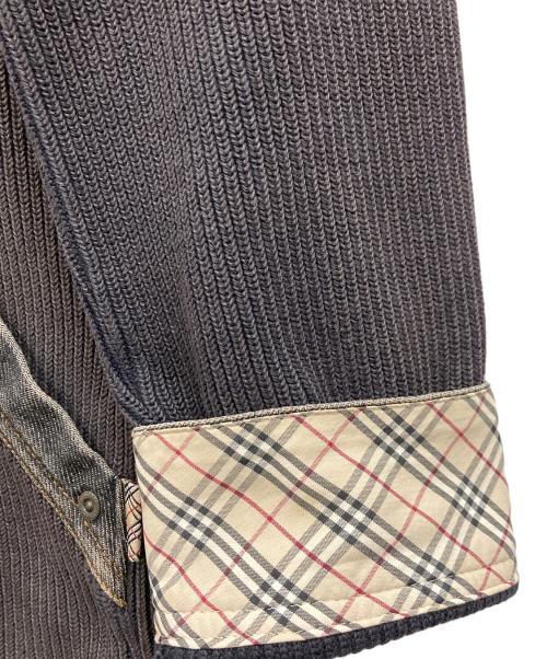BURBERRY LONDON（バーバリーロンドン）BURBERRY LONDON (バーバリーロンドン) デニム切替ドライバーズニット グレー サイズ:2の古着・服飾アイテム