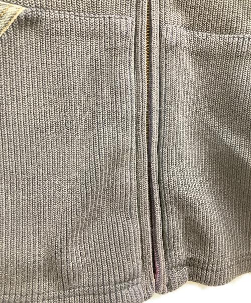 BURBERRY LONDON（バーバリーロンドン）BURBERRY LONDON (バーバリーロンドン) デニム切替ドライバーズニット グレー サイズ:2の古着・服飾アイテム