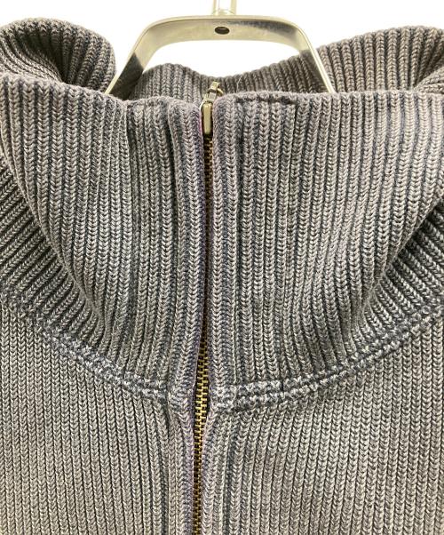 BURBERRY LONDON（バーバリーロンドン）BURBERRY LONDON (バーバリーロンドン) デニム切替ドライバーズニット グレー サイズ:2の古着・服飾アイテム