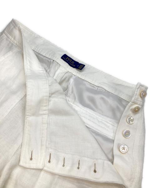 POLO RALPH LAUREN（ポロ・ラルフローレン）POLO RALPH LAUREN (ポロ・ラルフローレン) リネンベイカーパンツ ホワイト サイズ:2の古着・服飾アイテム