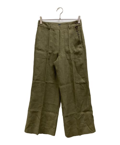 POLO RALPH LAUREN（ポロ・ラルフローレン）POLO RALPH LAUREN (ポロ・ラルフローレン) リネンベイカーパンツ オリーブ サイズ:2の古着・服飾アイテム