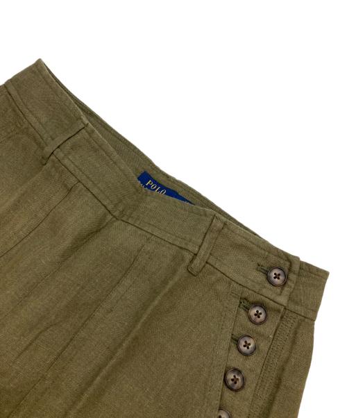POLO RALPH LAUREN（ポロ・ラルフローレン）POLO RALPH LAUREN (ポロ・ラルフローレン) リネンベイカーパンツ オリーブ サイズ:2の古着・服飾アイテム