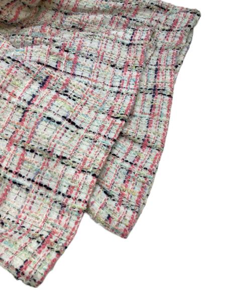 CHANEL（シャネル）CHANEL (シャネル) ラメチェックツイードキュロット ピンク×ホワイト サイズ:50の古着・服飾アイテム