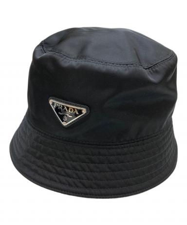 PRADA（プラダ）バケットハット 三角ロゴ リナイロン 中古・古着通販】PRADA (プラダ) RE NYLON 三角ロゴプレートナイロン