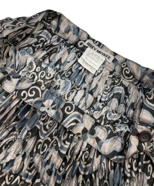 ISSEY MIYAKE（イッセイミヤケ）ISSEY MIYAKE (イッセイミヤケ) 総柄プリーツスカート ブルー×グレー サイズ:2の古着・服飾アイテム