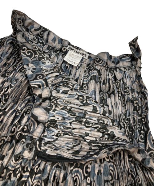 ISSEY MIYAKE（イッセイミヤケ）ISSEY MIYAKE (イッセイミヤケ) 総柄プリーツスカート ブルー×グレー サイズ:2の古着・服飾アイテム