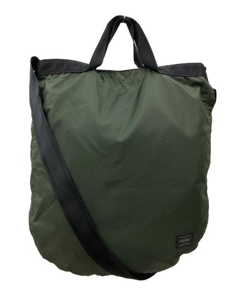 PORTER（ポーター）PORTER (ポーター) ROUND  SHOULDER TOTE BAG オリーブの古着・服飾アイテム