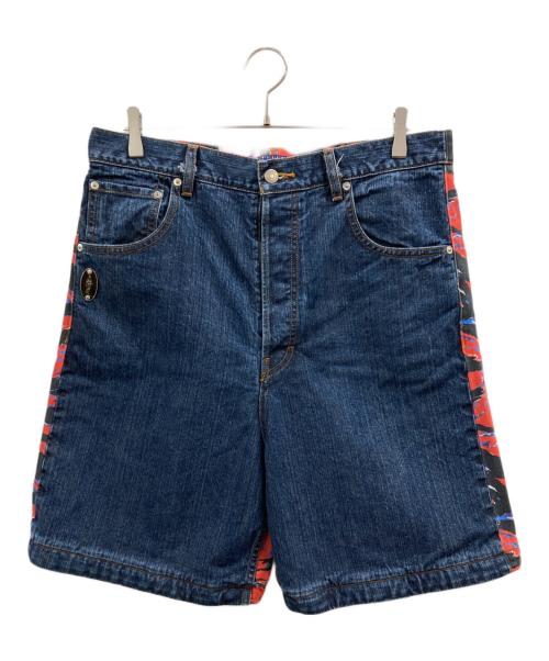 MICHAEL JAEJOON KIM（マイケル・ジェジュン・キム）MICHAEL JAEJOON KIM (マイケル・ジェジュン・キム) RED CAMO PANTS インディゴ×レッド サイズ:Sの古着・服飾アイテム