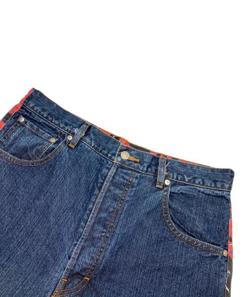 MICHAEL JAEJOON KIM（マイケル・ジェジュン・キム）MICHAEL JAEJOON KIM (マイケル・ジェジュン・キム) RED CAMO PANTS インディゴ×レッド サイズ:Sの古着・服飾アイテム