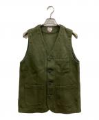 MOMOTARO JEANS桃太郎ジーンズ）の古着「Military Whipcord Vest」｜オリーブ