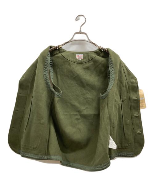 MOMOTARO JEANS（桃太郎ジーンズ）MOMOTARO JEANS (桃太郎ジーンズ) Military Whipcord Vest オリーブ サイズ:36 未使用品の古着・服飾アイテム