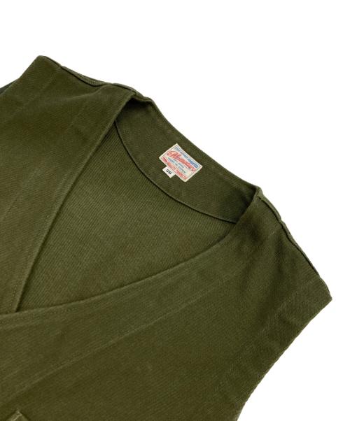 MOMOTARO JEANS（桃太郎ジーンズ）MOMOTARO JEANS (桃太郎ジーンズ) Military Whipcord Vest オリーブ サイズ:36 未使用品の古着・服飾アイテム