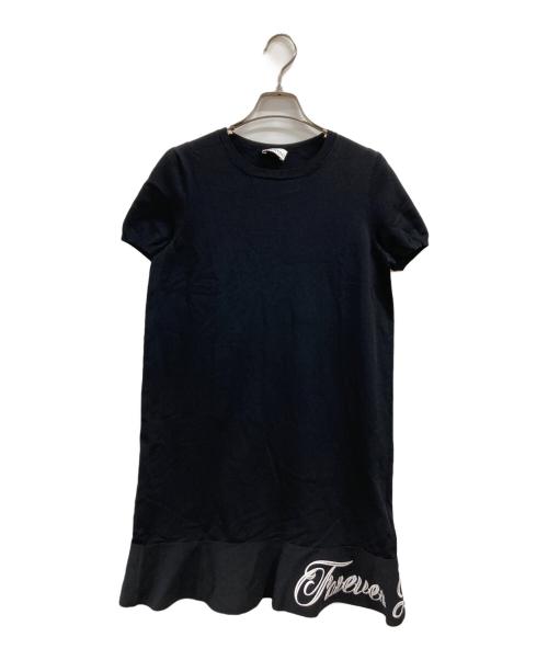 RED VALENTINO（レッドヴァレンティノ）RED VALENTINO (レッドヴァレンティノ) S/Sニットワンピース ブラック サイズ:Mの古着・服飾アイテム