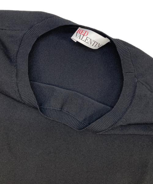 RED VALENTINO（レッドヴァレンティノ）RED VALENTINO (レッドヴァレンティノ) S/Sニットワンピース ブラック サイズ:Mの古着・服飾アイテム
