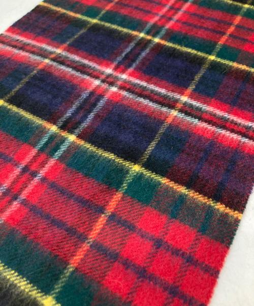 JOHNSTONS OF ELGIN（ジョンストンズ オブ エルガン）JOHNSTONS OF ELGIN (ジョンストンズ オブ エルガン) カシミヤチェックマフラー ネイビー×レッドの古着・服飾アイテム