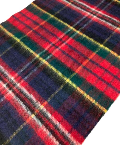 JOHNSTONS OF ELGIN（ジョンストンズ オブ エルガン）JOHNSTONS OF ELGIN (ジョンストンズ オブ エルガン) カシミヤチェックマフラー ネイビー×レッドの古着・服飾アイテム