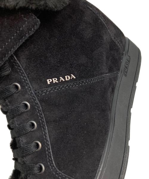 PRADA（プラダ）PRADA (プラダ) SCAMOSCIATO WINTER NERO ブラック サイズ:38.5の古着・服飾アイテム