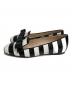 PRADA (プラダ) ストライプリボンレザーパンプス ホワイト×ブラック サイズ:38：13000円