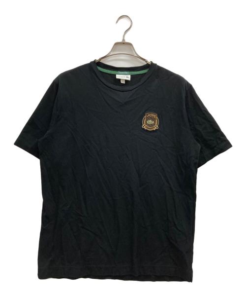 LACOSTE（ラコステ）LACOSTE (ラコステ) BEAMS (ビームス) 別注ロゴパッチTEE ブラック サイズ:Mの古着・服飾アイテム