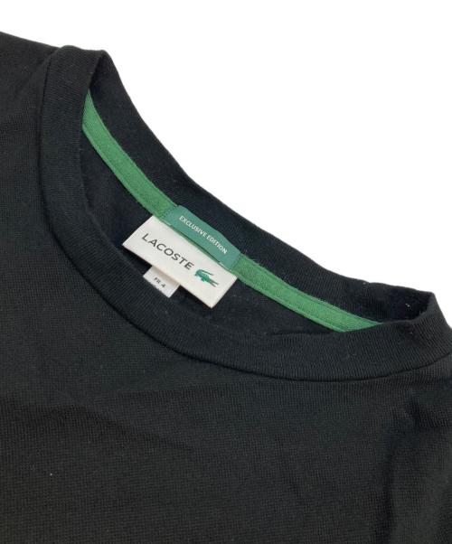 LACOSTE（ラコステ）LACOSTE (ラコステ) BEAMS (ビームス) 別注ロゴパッチTEE ブラック サイズ:Mの古着・服飾アイテム